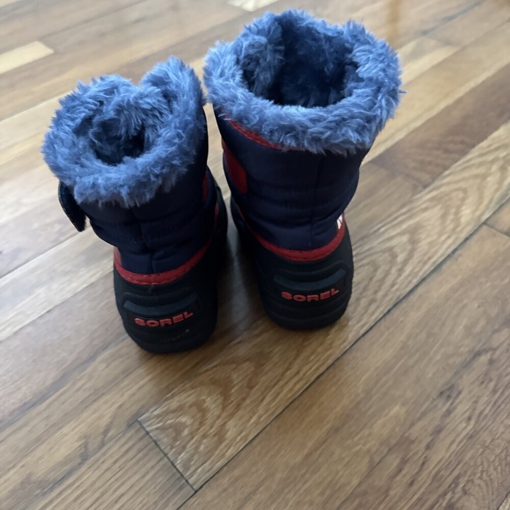 Sorel Toddler Insulated Snow Boots Black/ Blue Boys Size 6 - Picture 3 of 6